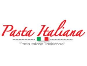 לוגו של "Pasta Italiana" עם כיתוב "Pasta Italiana Tradizionale" ולוגו קטן של דגל איטליה.