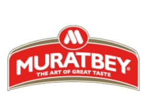 לוגו של מותג Muratbey, עם הכיתוב "THE ART OF GREAT TASTE".