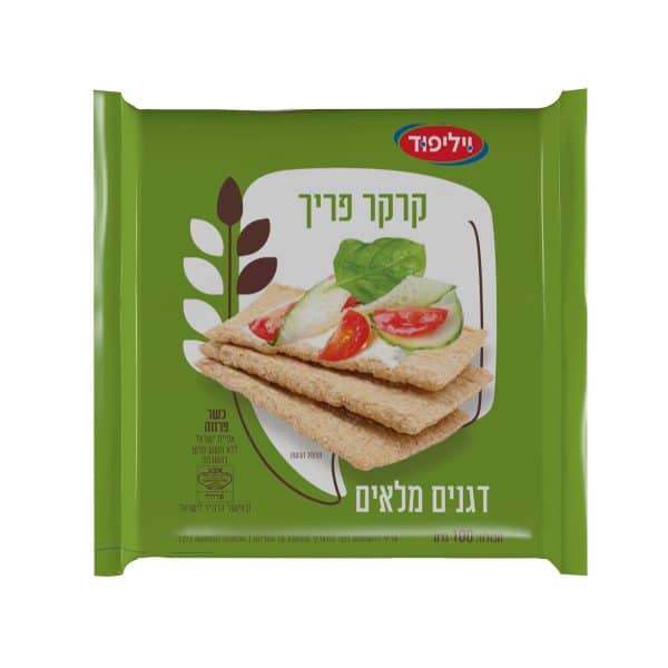 קראק פריך בטעמים, עם ירקות טריים, באריזת 100 גרם. מתאים לאוכל כפרי.